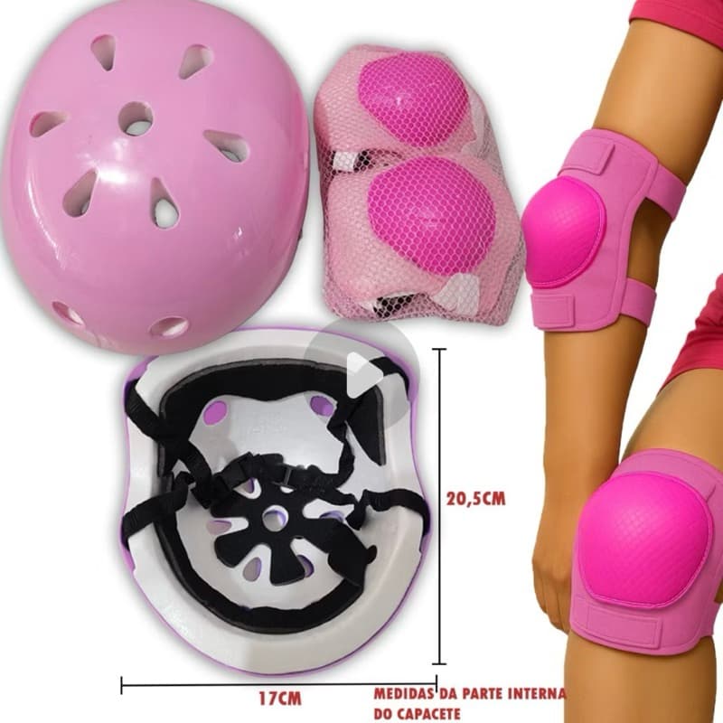 Capacete Infantil Grosso De Patins Criança Resistente Até 8 Anos Kit De Proteção Bicicleta Patinete