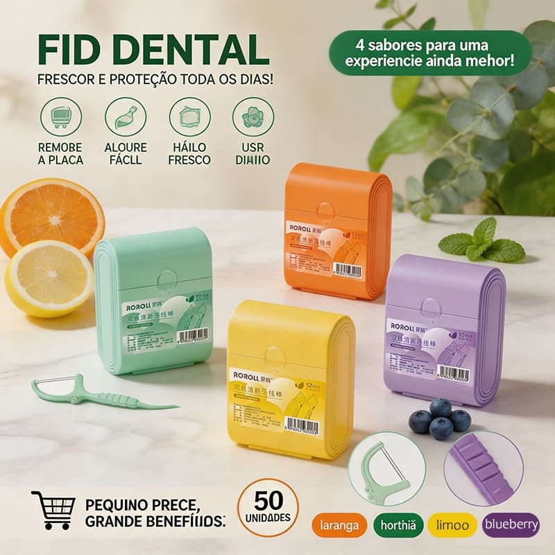 Palitos de fio dental flosser ultrafinos para limpeza bucal Caixinha com 52 unidades