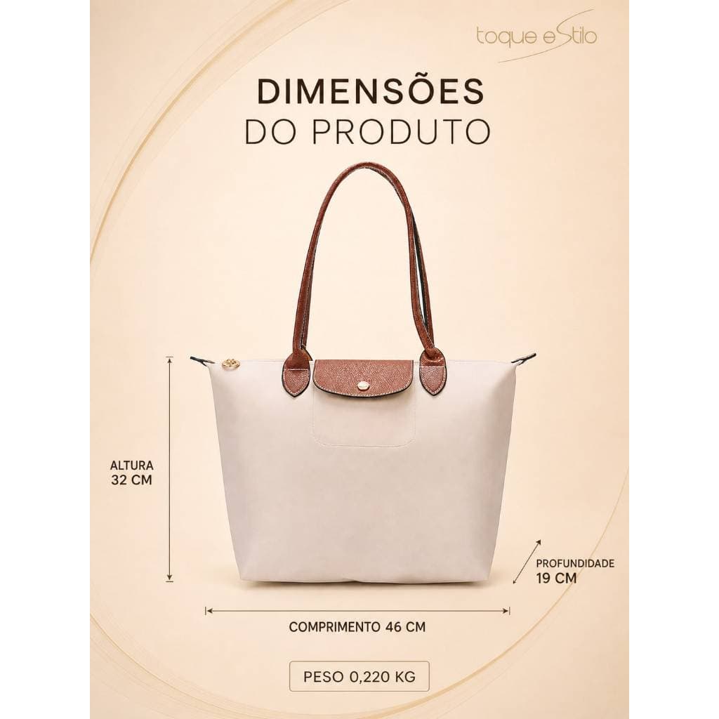 Bolsa Nylon Milão Feminina Tote Tiracolo Leve Elegante Casual