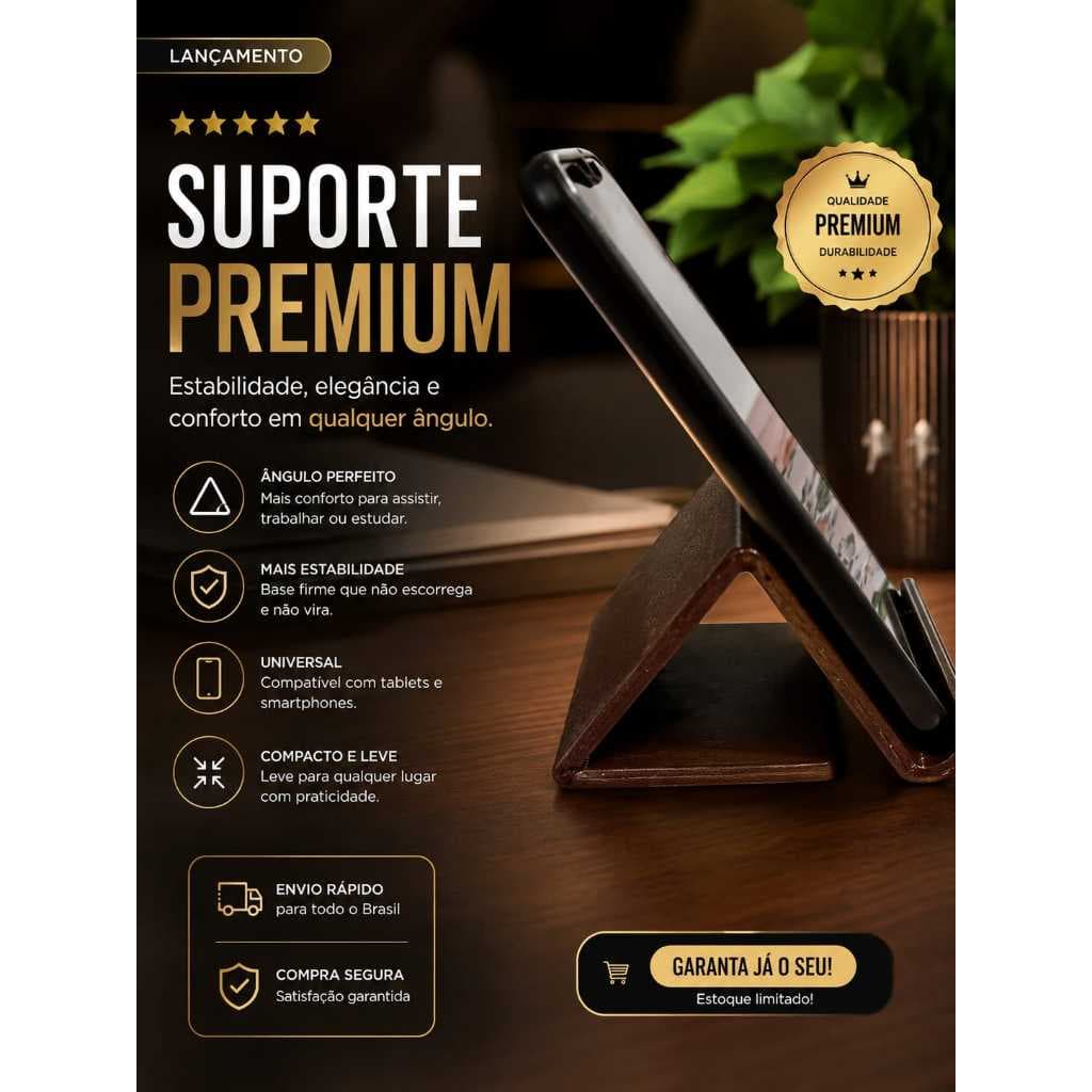 Suporte de Mesa Resistente Premium para Celular e Tablet