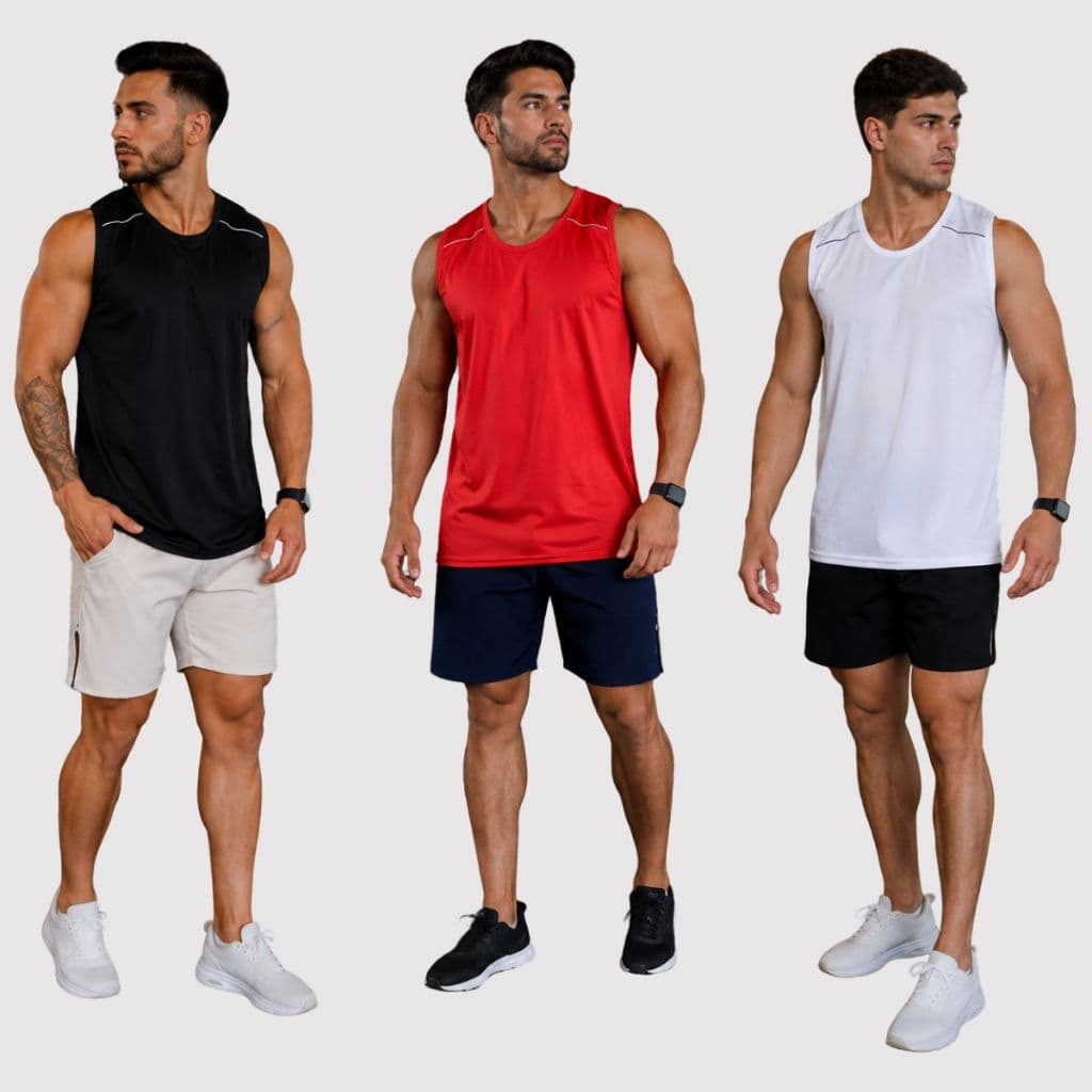 KIT3  Regatas Camisetas DRYFIT lisa Masculina Esportiva Para Atividades Fisicas Tam M-GG