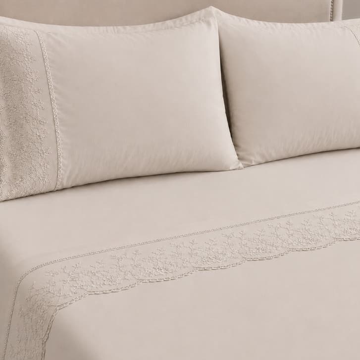 Jogo de Cama King 200 Fios Golden Premium Bordado Inglês Luxo Macio com Fronhas e Lençol
