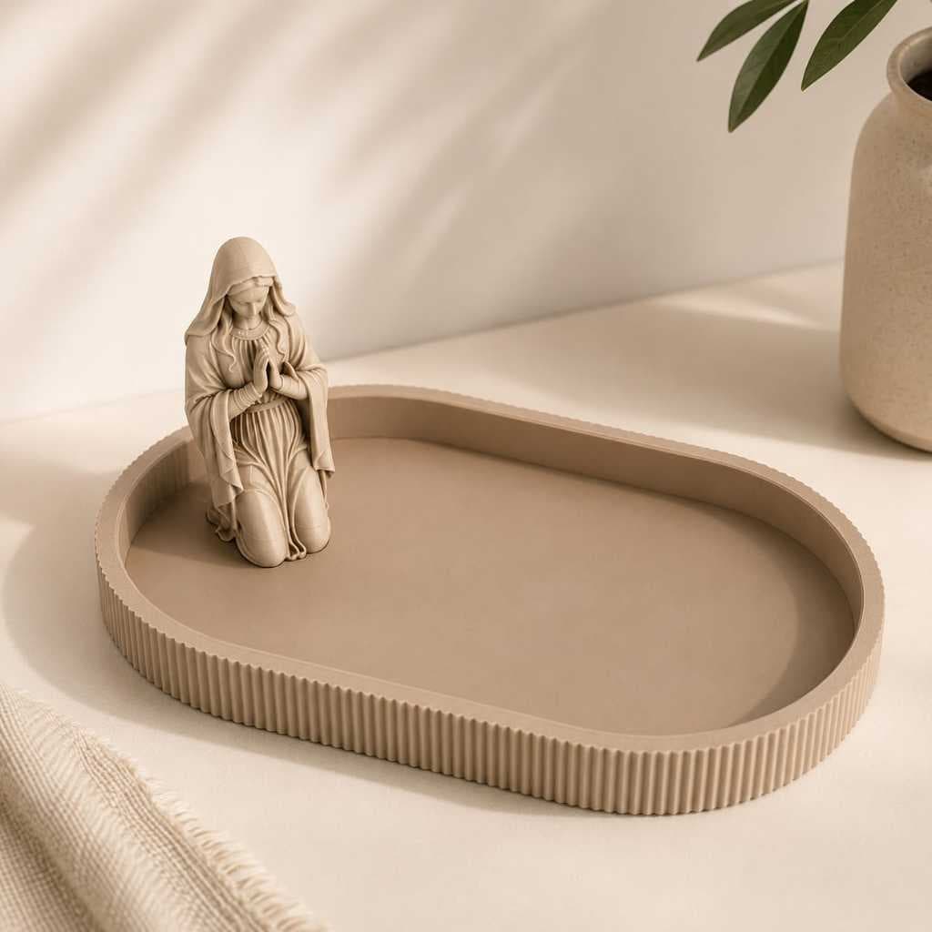 Porta Terço Nossa Senhora Aparecida Suporte Rosário Minimalista Delicado
