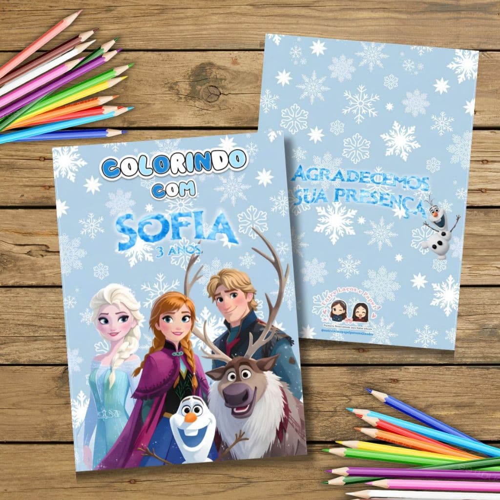 Lembrancinha Frozen | Livrinho para Colorir Personalizado | Festa Infantil / Revista infantil