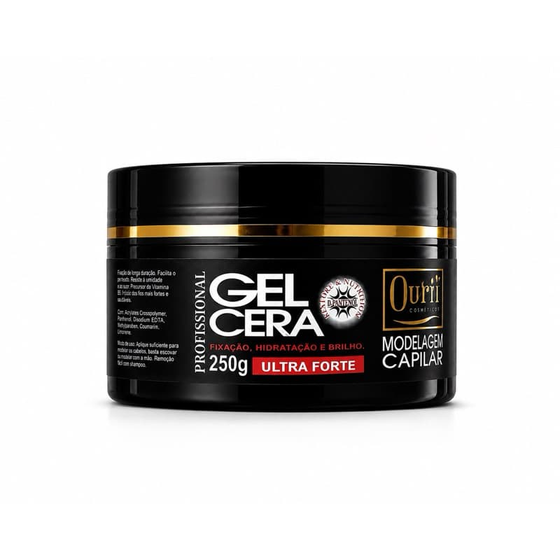 Gel Cera Modelador Capilar Ultra Forte Ouribel 250g – Fixação, Hidratação e Brilho