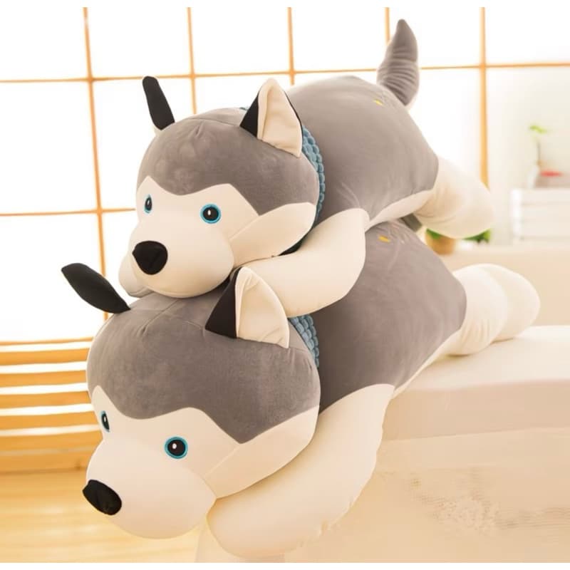 Pelúcia Cachorro Husky Siberiano Brinquedo Infantil Antialérgico 60 Cm - Envio Imediato