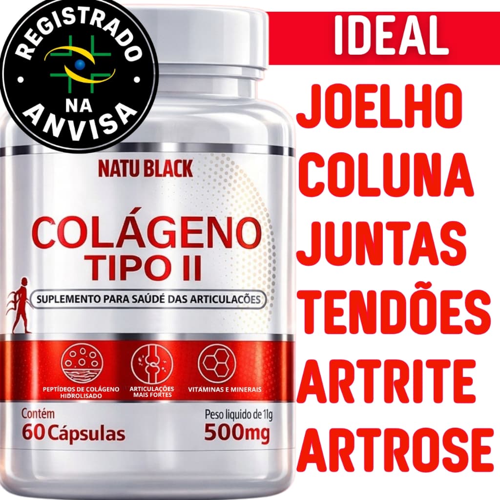 Colágeno Tipo 2 Original Não Hidrolisado 60 Cápsulas