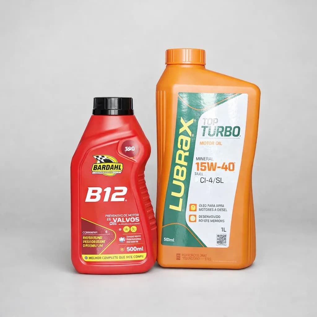 KIT LUBRAX TOP TURBO ESSENCIAL 15W40 API CI-4 1 LITRO +  ADITIVO DE MOTOR BARDAHL B12 500ML