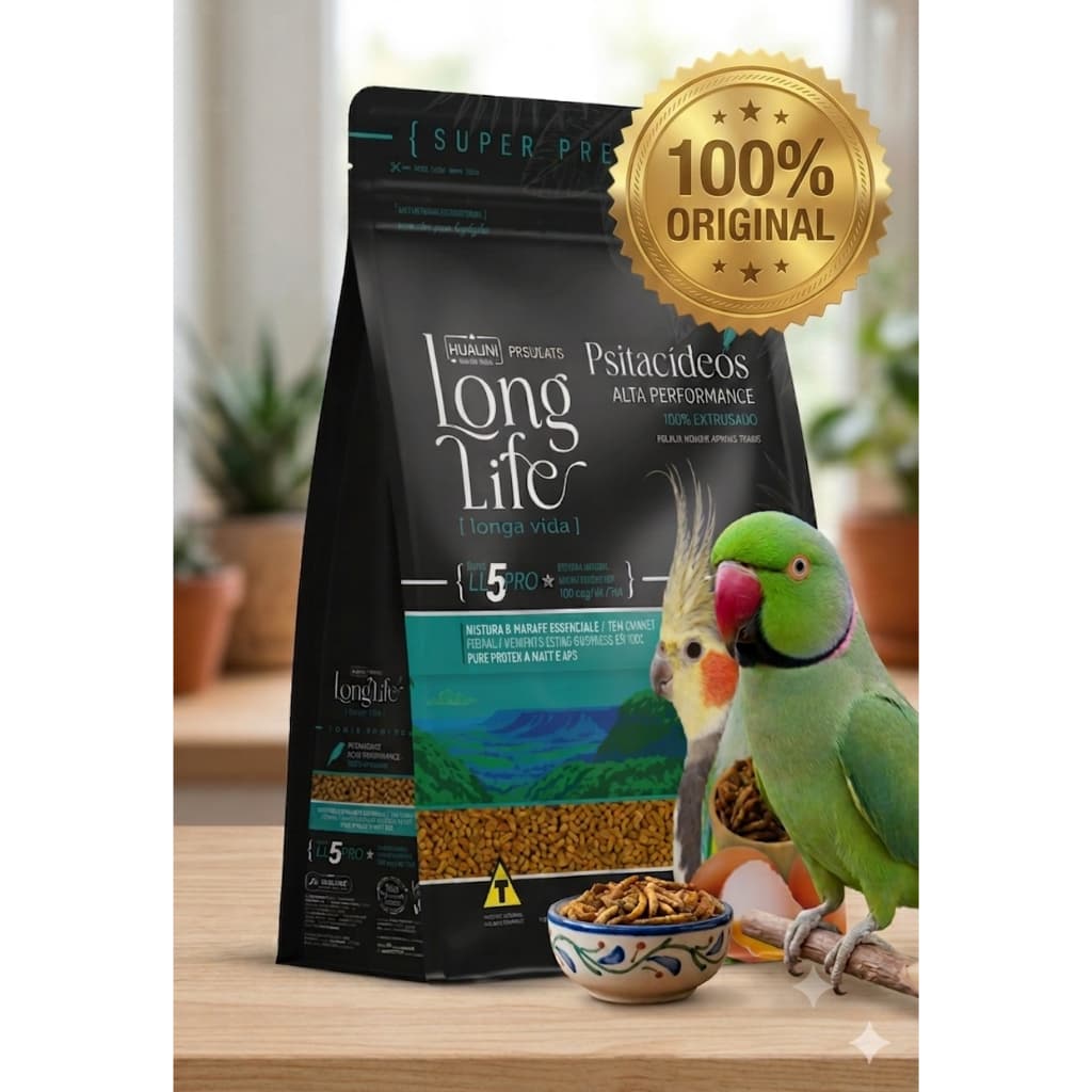 Alimento Long Life Pequenos Pets Psitacídeos Alta Performance - 5kg