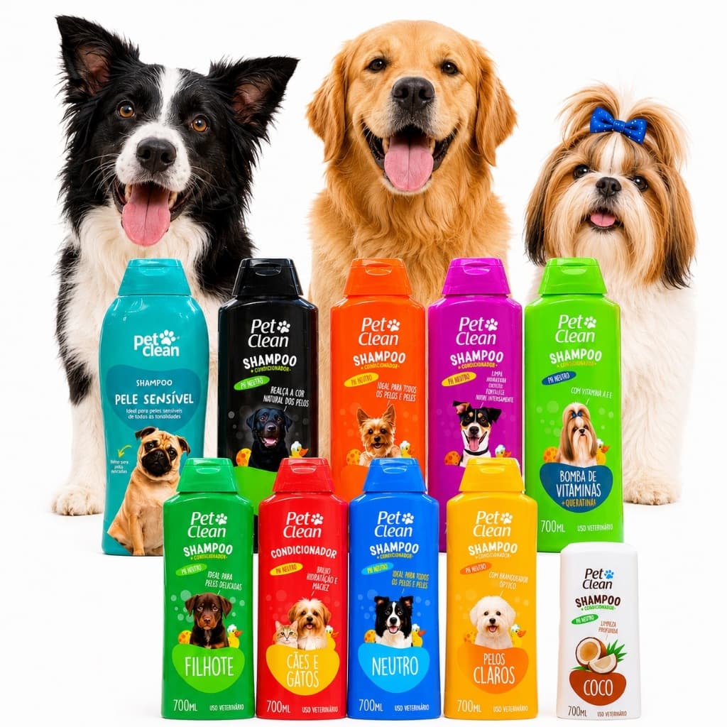 Shampoo e Condicionador Pet Shop para Cachorro e Gato Pet Clean - 700ml