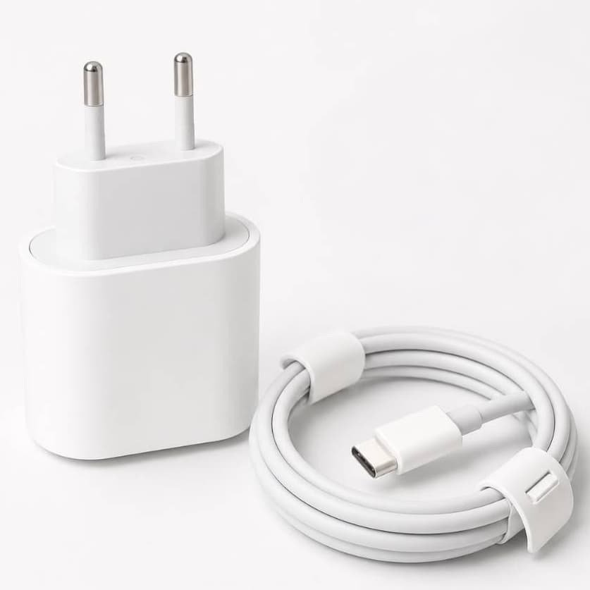 Kit Carregador iPhone 20 W Turbo + Cabo USB-C Potente e Compatível Modelos ISO e Andro  Ultra rápido