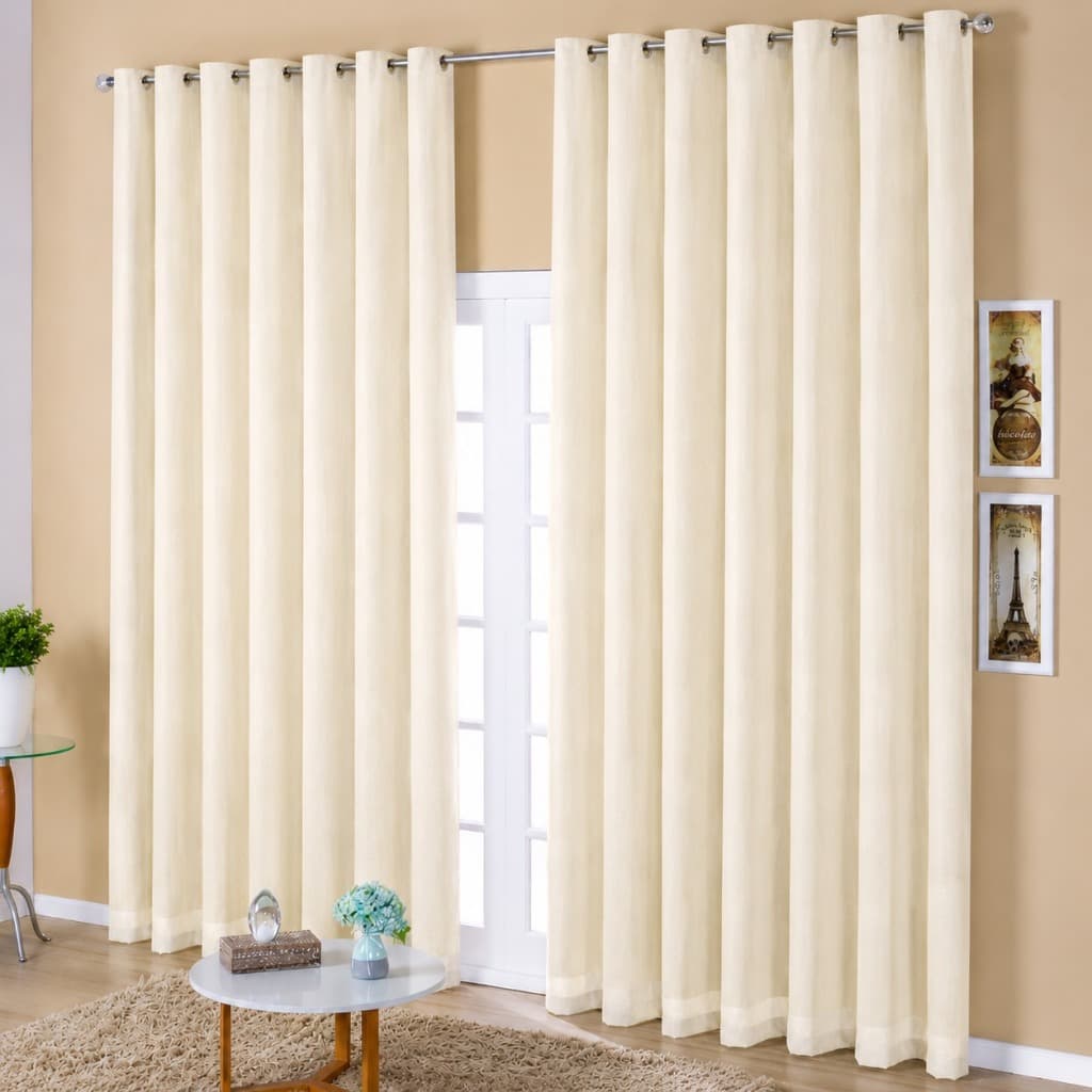 Cortina Luxo Voil Gaze De Linho Com Forro Blackout 5,00x2,50