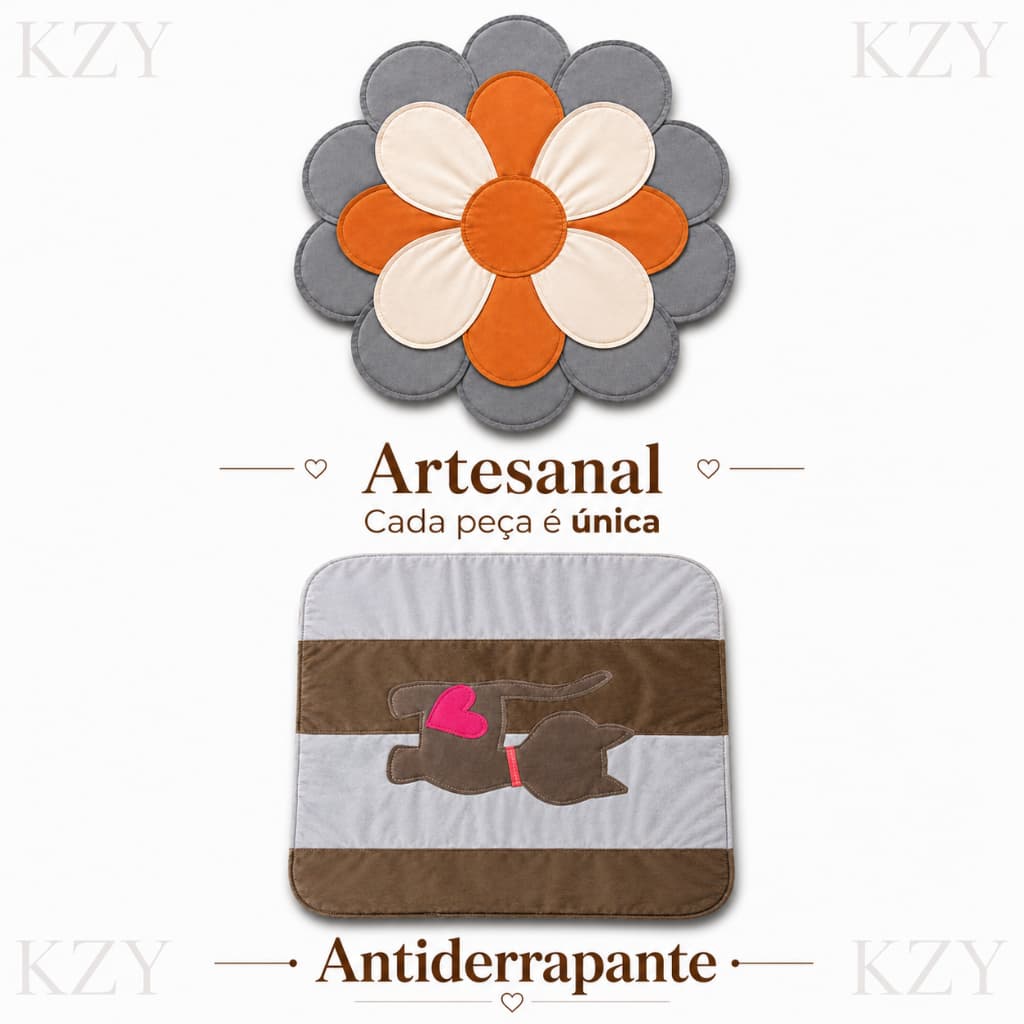 Tapete Artesanal Antiderrapante 50x65 Quarto Infantil Porta Capacho Beira Cama Sala Cozinha Banheiro