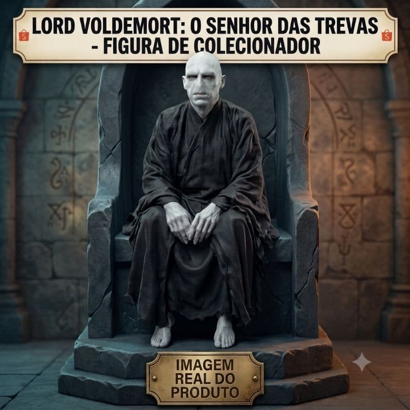 Boneco Lord Voldemort Sentado Decorativo | Harry Potter | Presente Criativo Geek | Edição limitada pintada a mão