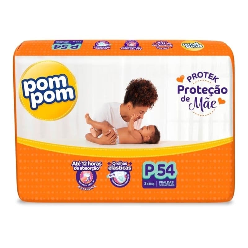Fralda Pom Pom Derma Protek Mega P com 54un