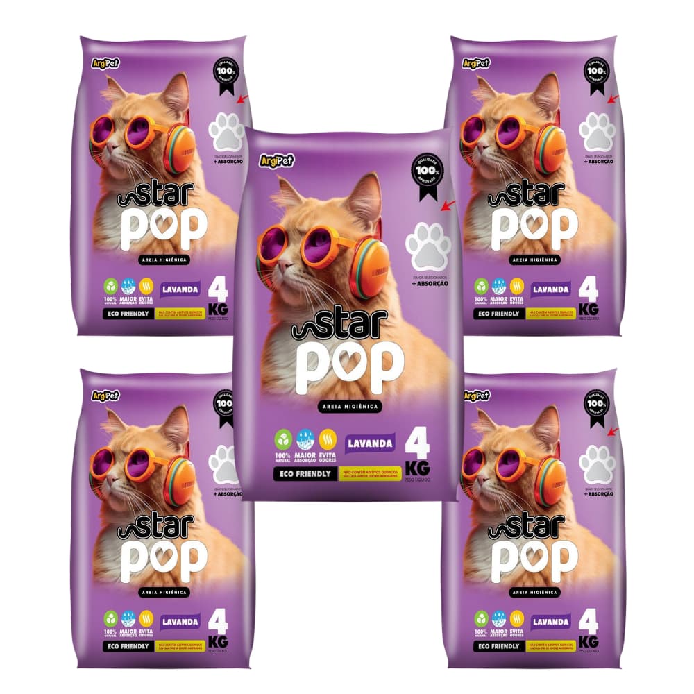 20Kg Areia Sanitaria com Cheiro Lavanda Premium Higienica Natural Ecologica Absorvente para gato