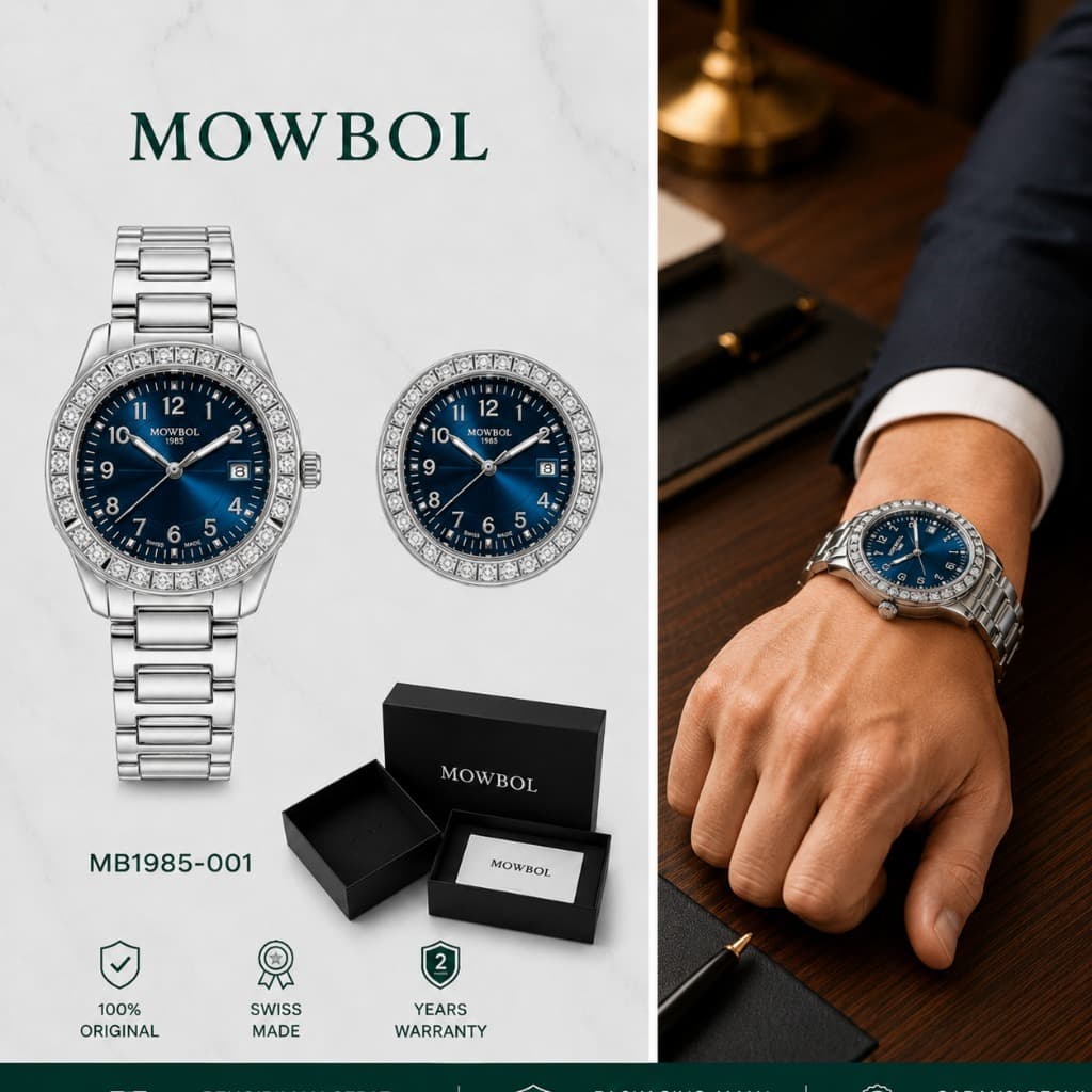 MOBWOL Relógio Masculino Luxo Quadrado Aço Inox Estilo Business com Detalhe Diamante