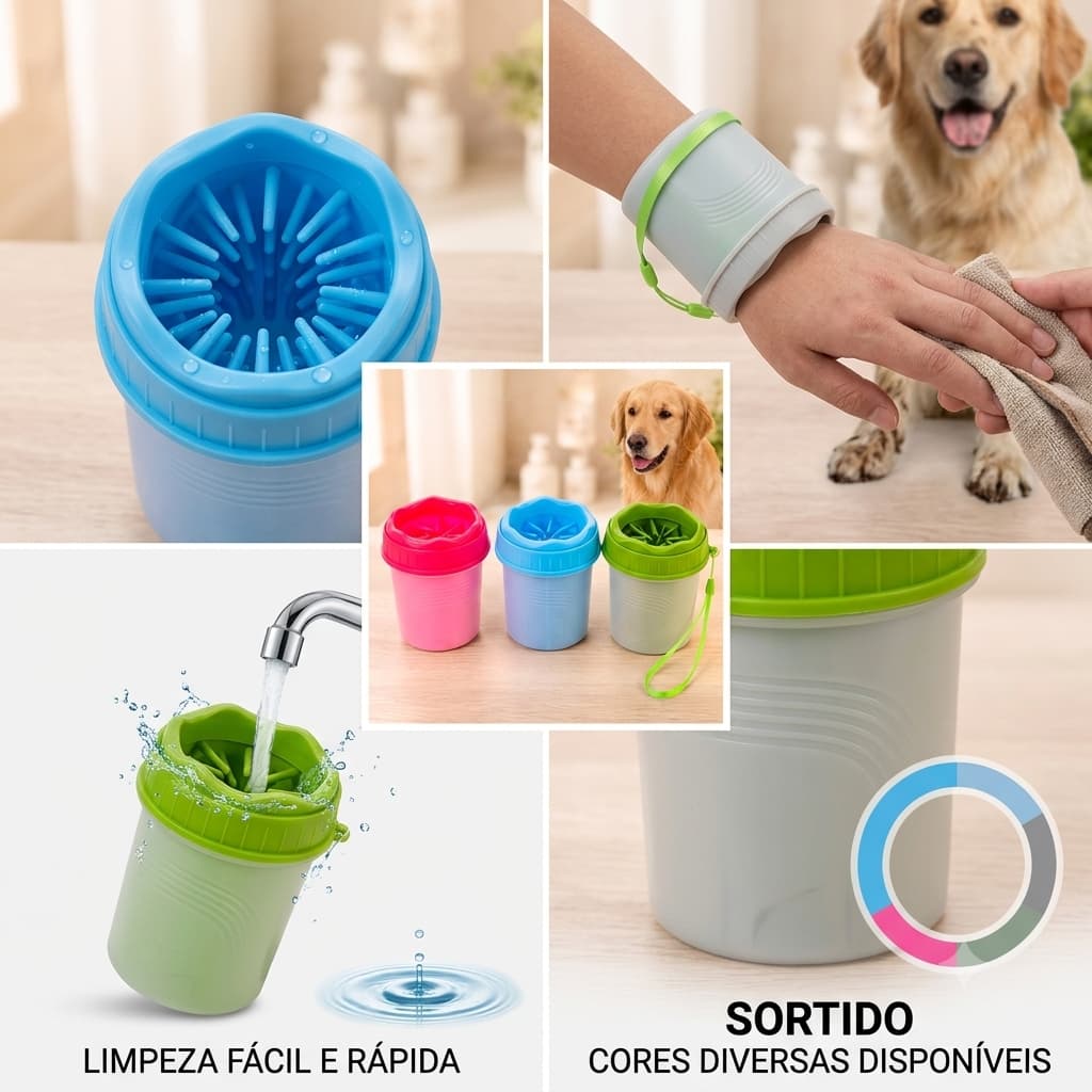 Lava Patas Cachorro Portátil Silicone Limpa Lama Pós Passeio Lava Patas Cachorro Portátil Silicone Limpa Lama Pós Passei