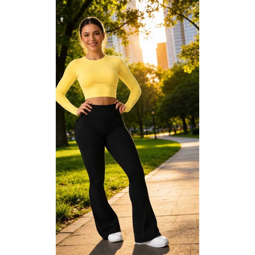 Calça Legging Feminina Flare Bailarina Sem Transparência Academia