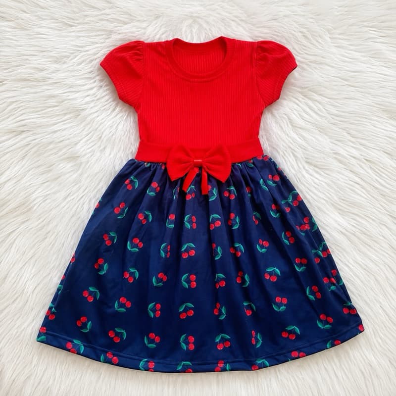 Vestido Festa Infantil Cerejinha Menina