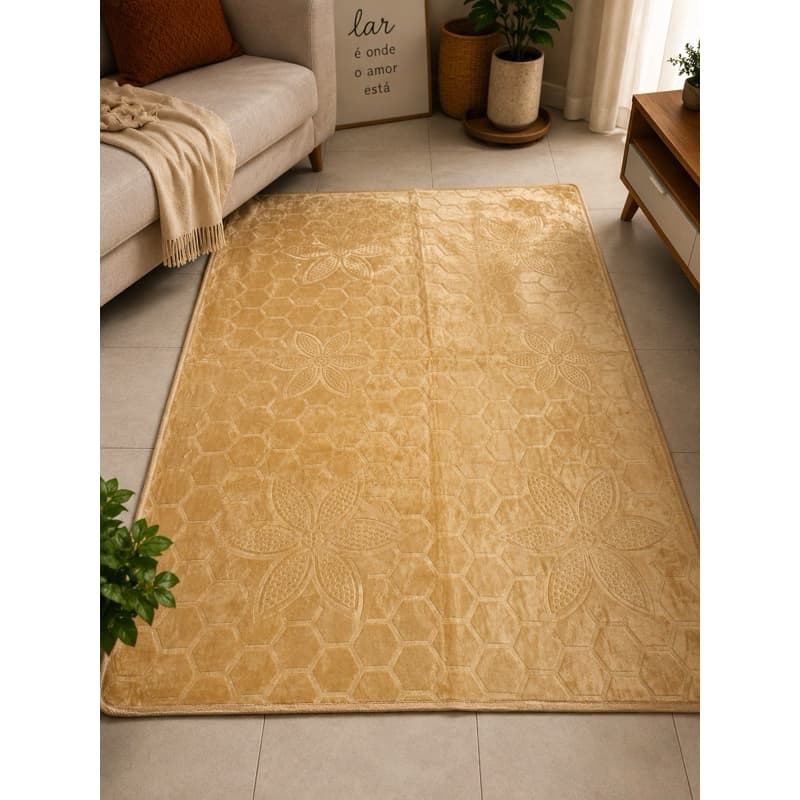 Tapete Luxuoso 2,00 x 1,40 m Toque Acetinado Super Macio para Sala e Quarto Qualidade Super Premium