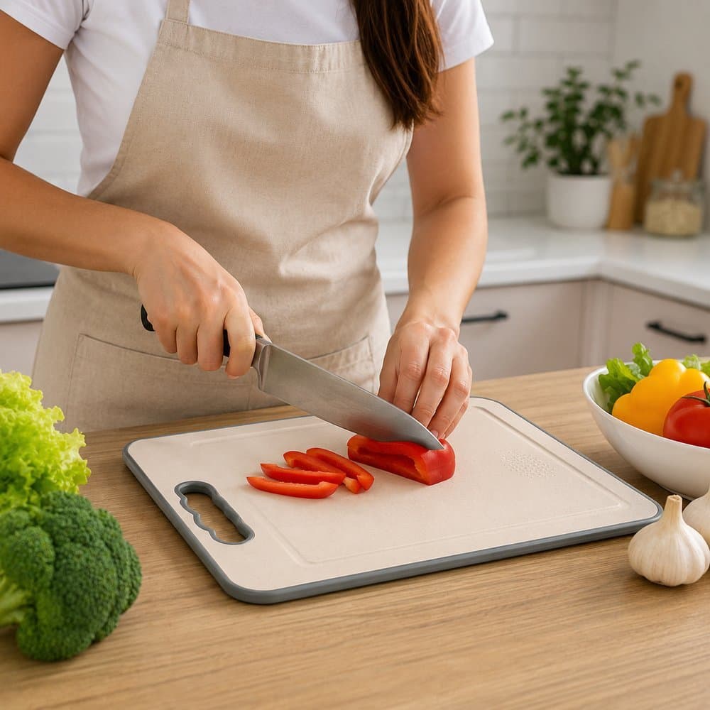 Tábua de Corte para Carnes Legumes Frutas e Verduras Alimentos  Clara  36cm  Multiuso Antiderrapante Tabua Resistente