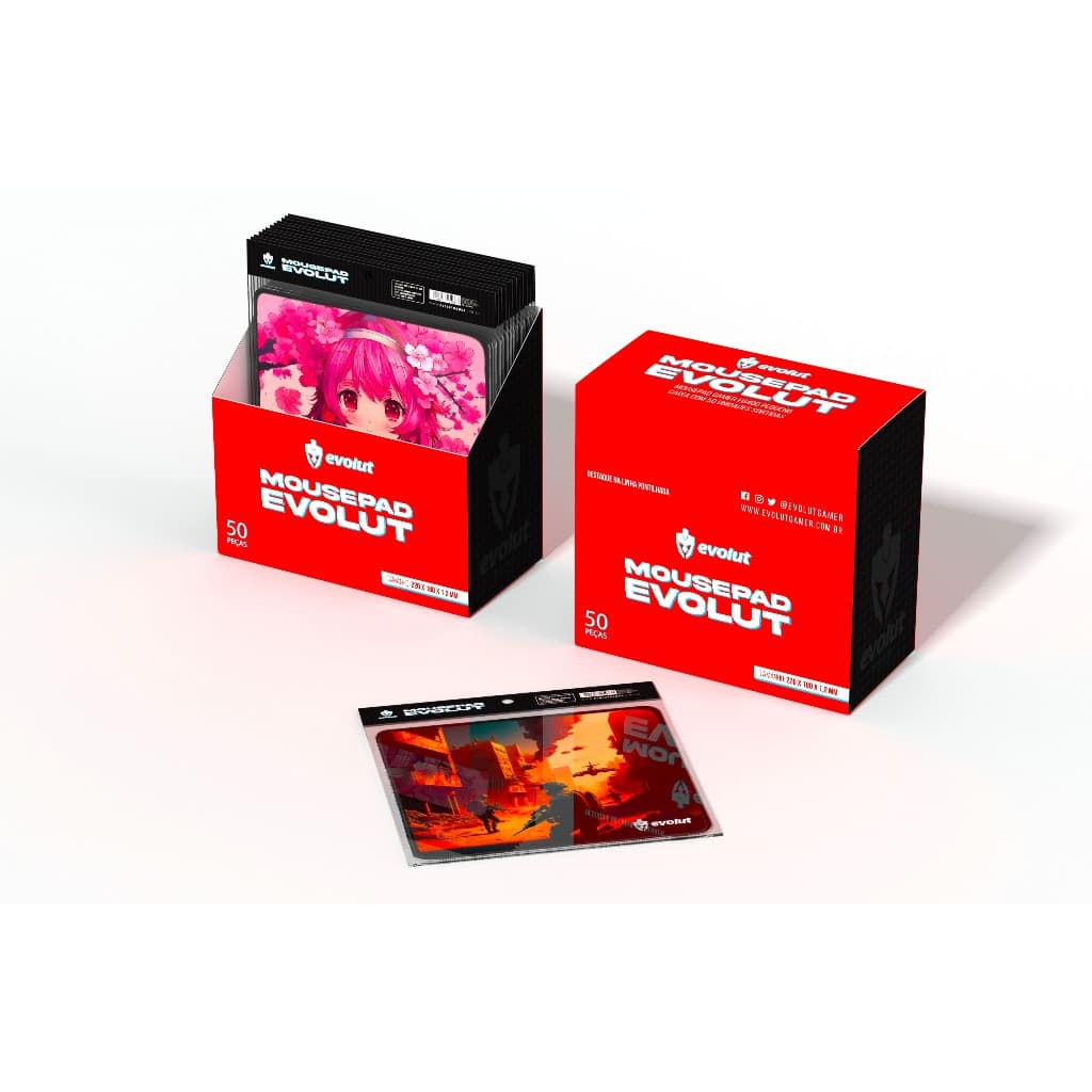 Mouse Pad Evolut - temas Gamer - 10 Unidades Atacado