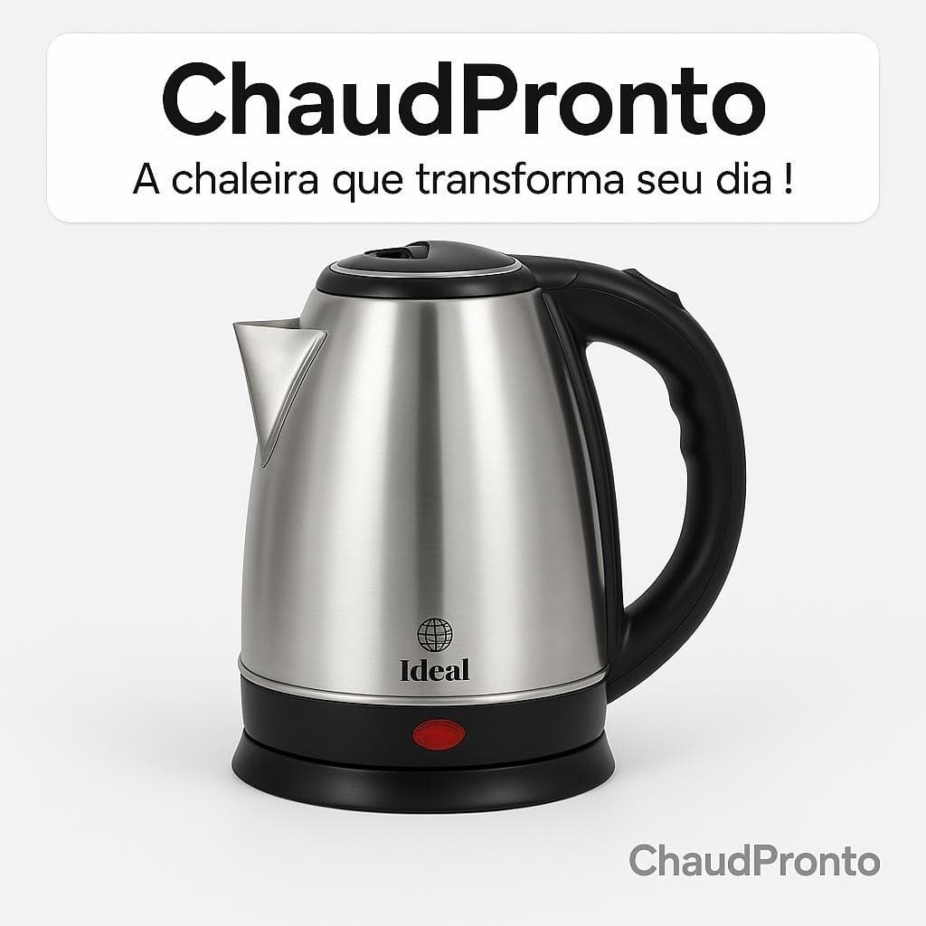 Chaleira Elétrica Inox 1.8L 1000W Desligamento Automático