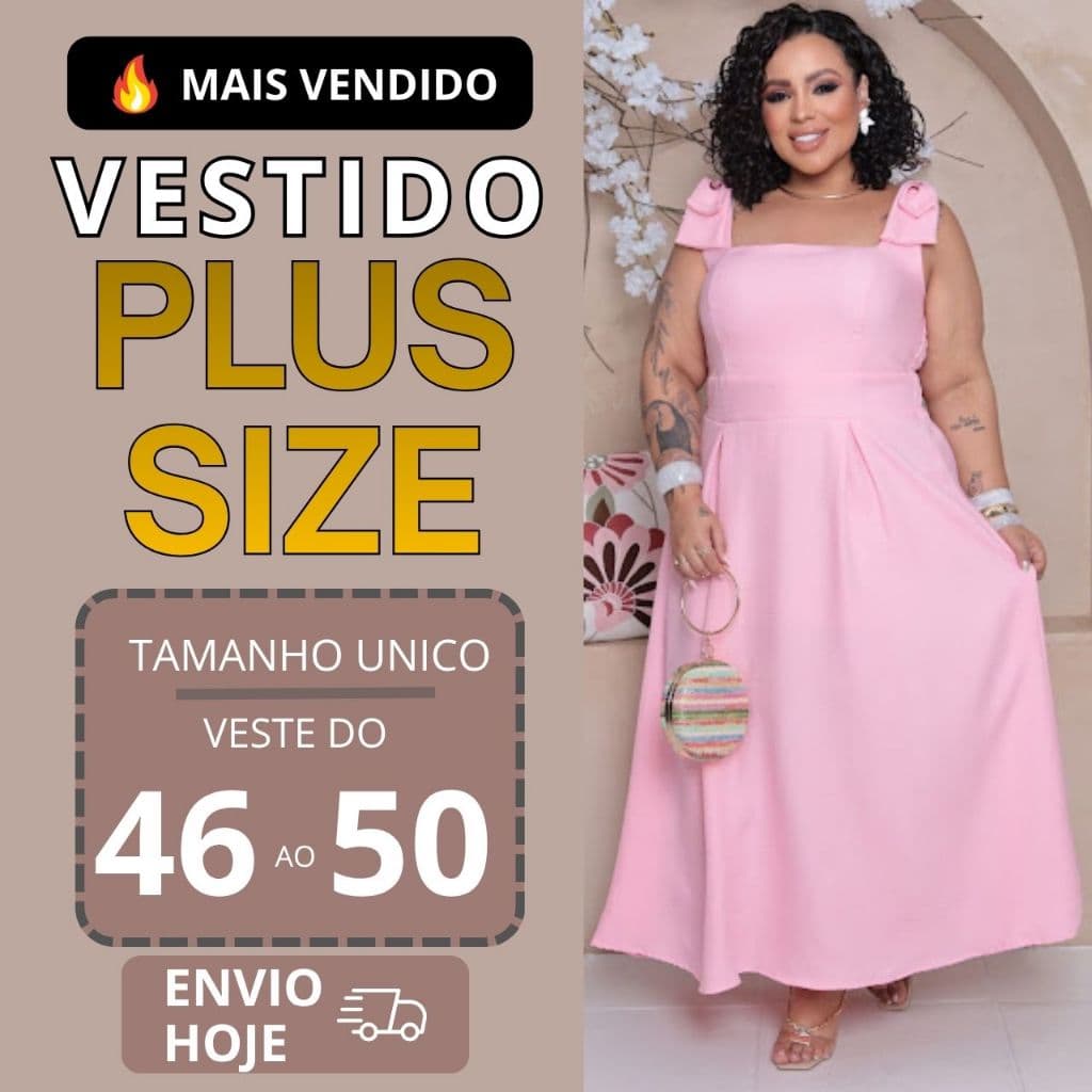 Vestido Feminino Mídi Elegante Plus Size com Laços  Forrado Tecido Duna Linho, Laço no Ombro, Bojo