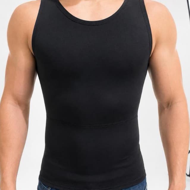 Cinta Modeladora Masculina Colete Compressão Abdômen Redutor Postural Camiseta Slim