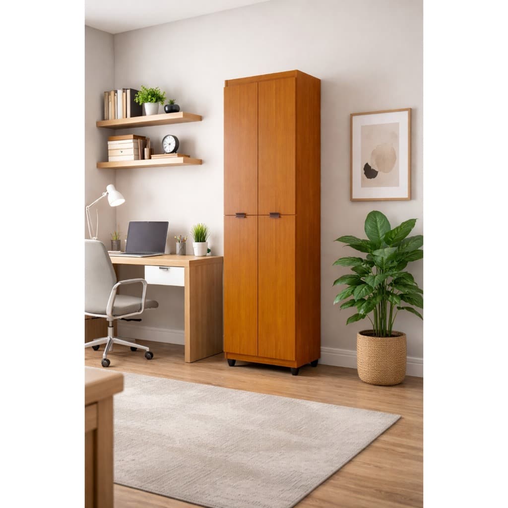 Armário Organizador Multiuso  Para Escritório Clean Vertical com 4 Portas e 6 Nichos- Envio Rápido