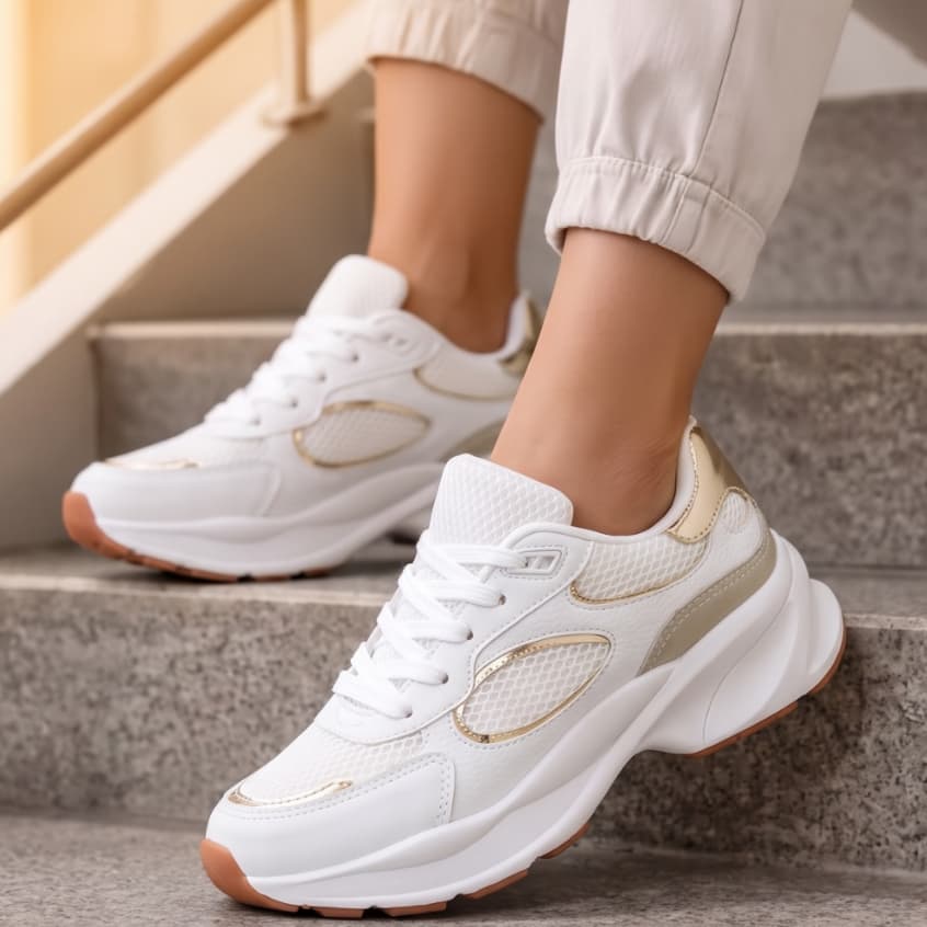 Tênis Casual Feminino Chunky Academia Dia a Dia Moderno Antiderrapante - Envio Imediato
