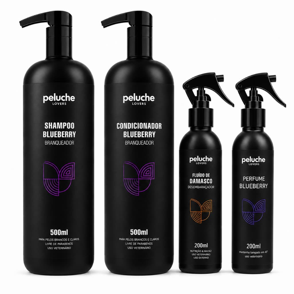 Shampoo Branqueador Condicionador Desembaraçador Perfume Passion Peluche | Kit Banho Pet para Cães
