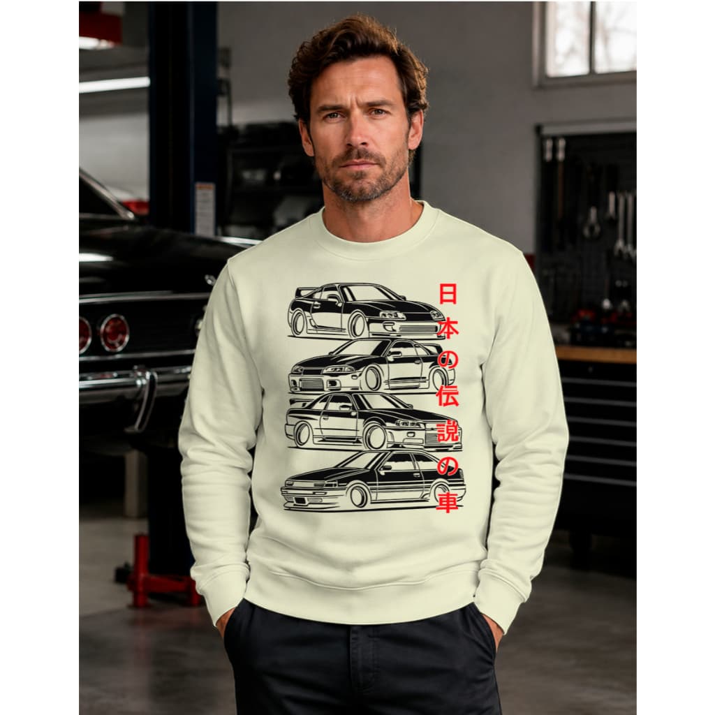 Moletom Gola Redonda Careca Estiloso Carros Esportivo Unissex Masculino Casual Algodão Grosso