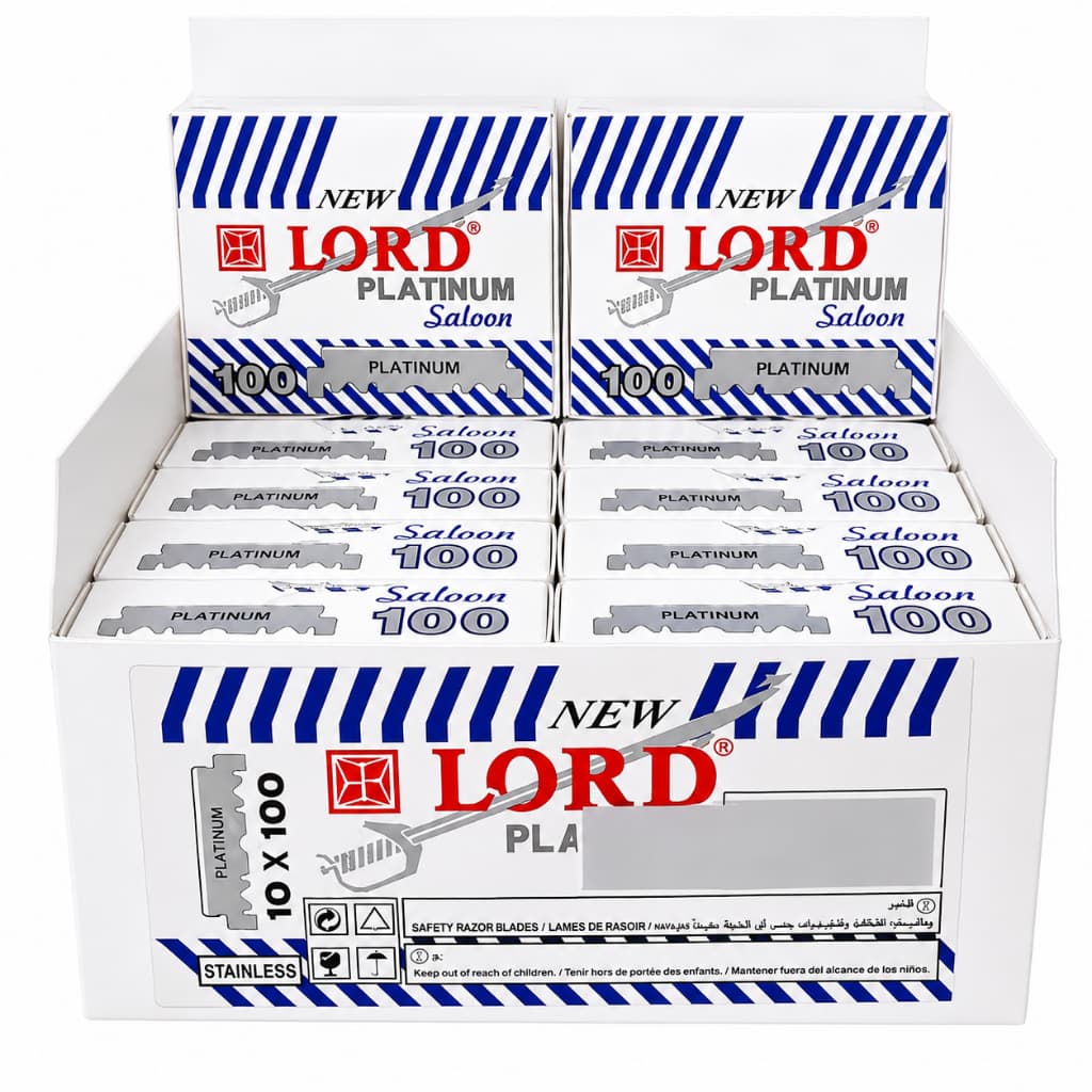 Kit com 1000 Unidades Meia Lâminas Para Barbear Lord Saloon Platinum Profissional e Atacado