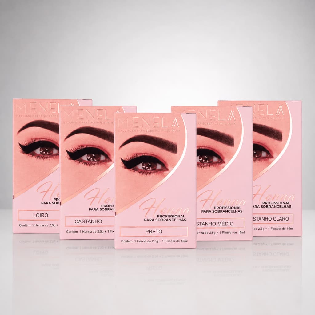 Henna para sobrancelha Menela 2,5g + Fixador 15ml
