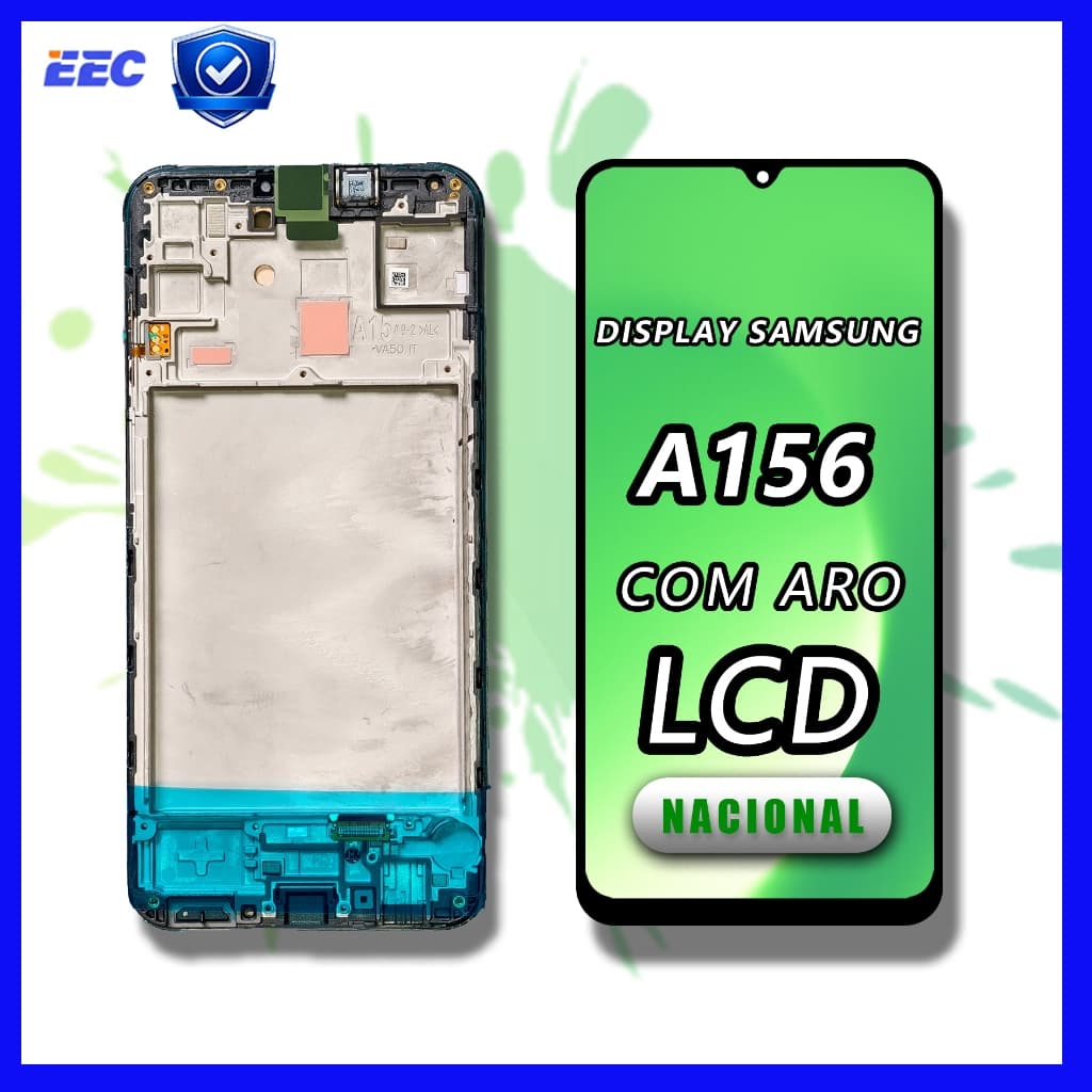 Display Tela LCD Compatível Samsung A156 Com Aro Com Moldura Premium Nacional Touch Sensível Tela Preto