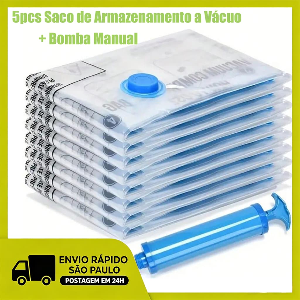 5pcs  Saco A Vácuo Grande Organizador Edredom Coberto Mala Roupa Viagem De Cama com Bomba Manual Tamanho Grande