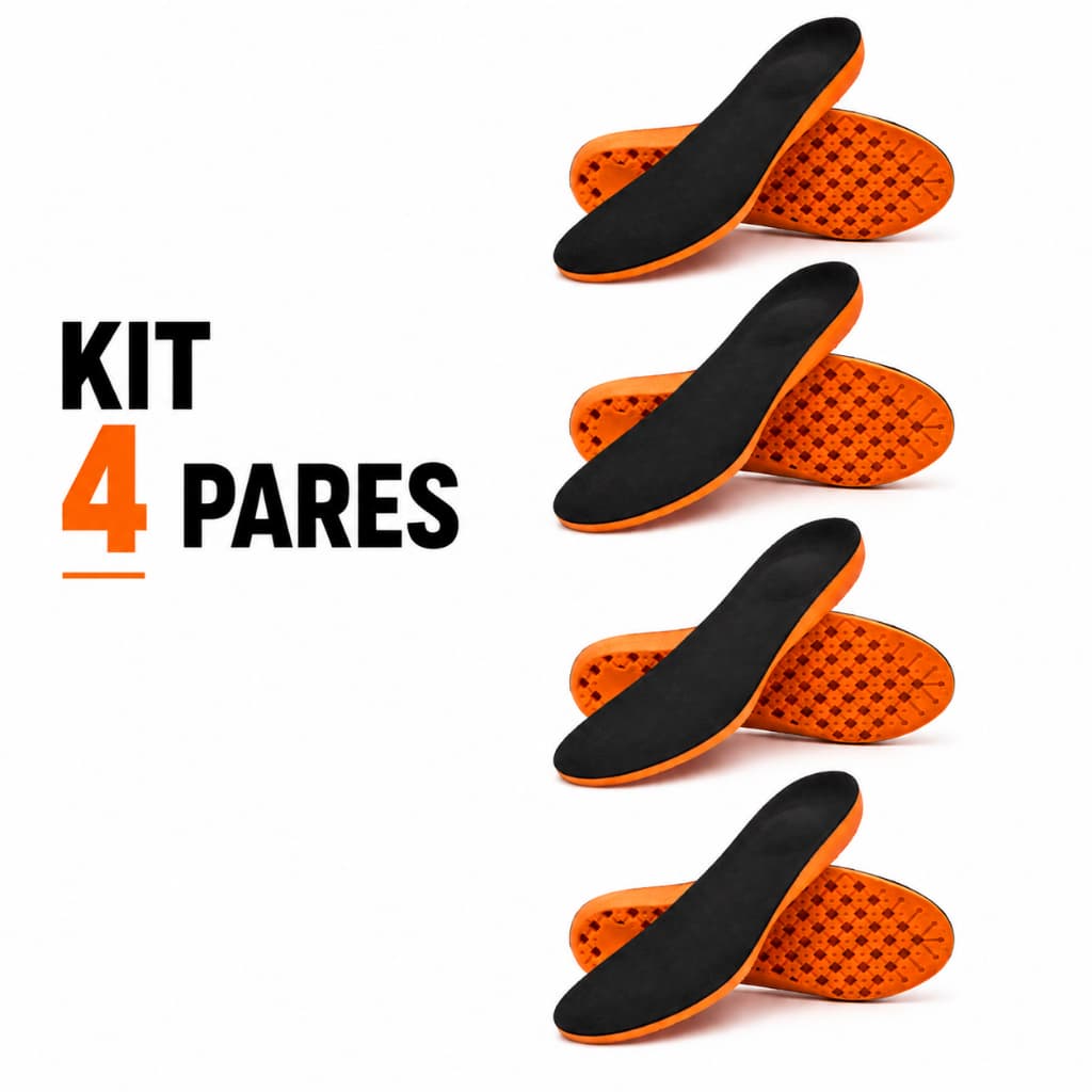 Kit 4 Pares de Palmilha Ortopédica Anti-impacto em Gel Para Tênis Bota Sapato Coturno Uso Diário Levíssimo