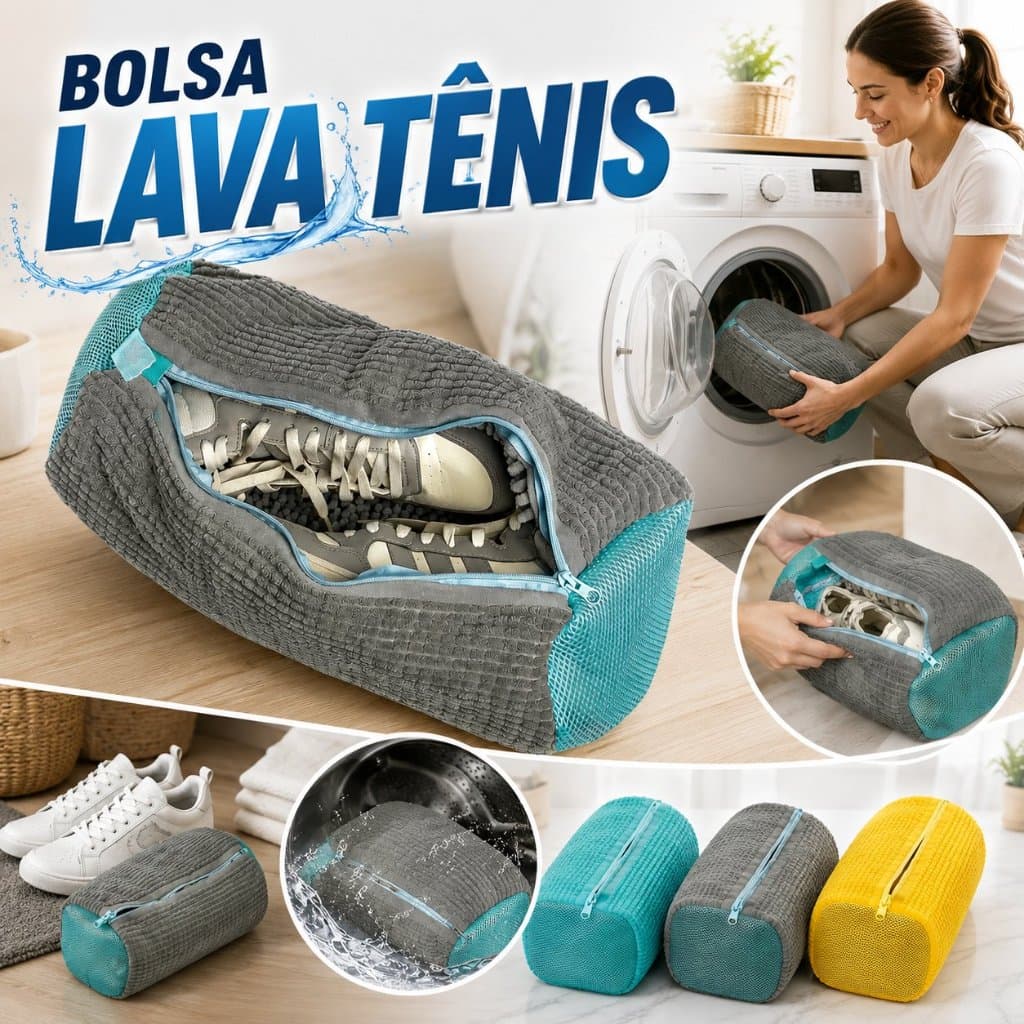 Bolsa Lava Tênis Para Máquina De Lavar Saco Protetor Para Calçados Com Zíper