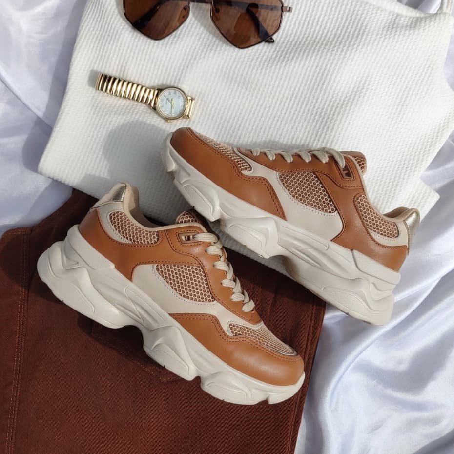 Tênis Feminino Chunky Antiderrapante Solado Alto Minimalista Elegante - Promoção Envio Imediato