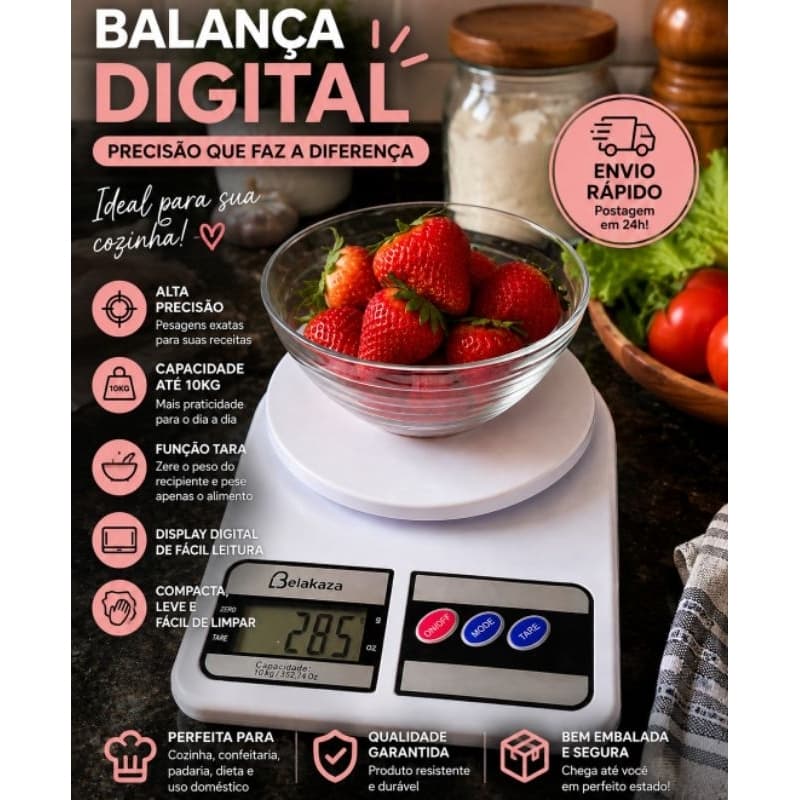 BALANÇA DIGITAL DE COZINHA ATÉ 10KG
