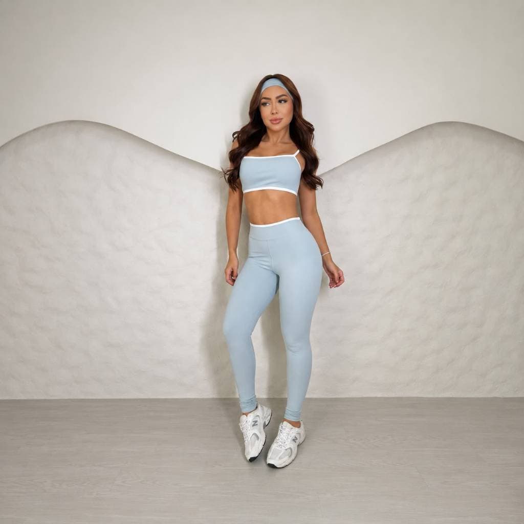 Conjunto Fitness Feminino Poliamida Zero Transparência Legging Cintura Alta Top Alcinha Academia