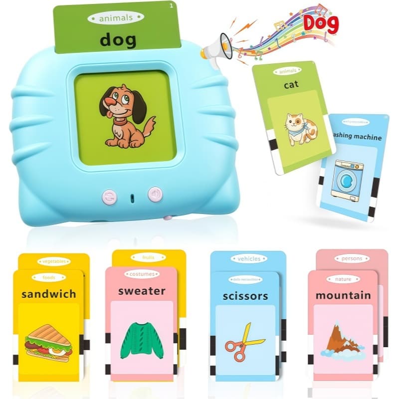 Brinquedo Educativo 112 Cartões Sonoros Bilíngue PT/EN Infantil Presente Ideal Aprendizado Divertido