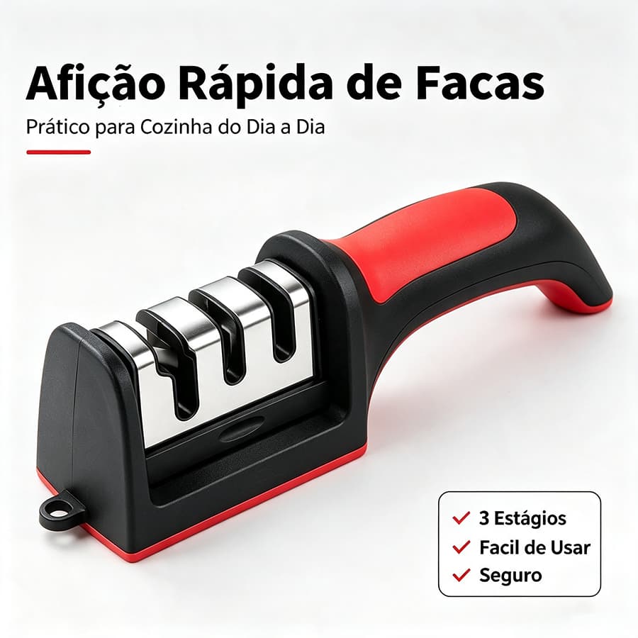 Novo Afiador de facas profissional de três etapas ferramenta de afiamento rápido de aço inoxidável