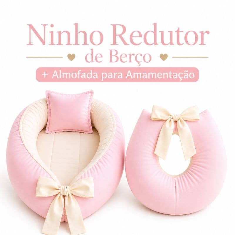 Kit ninho redutor de berço com almofada para amamentar amamentação bebê