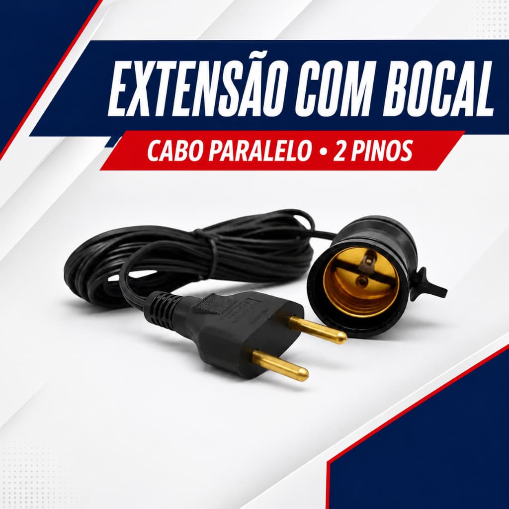 Extensão Com Bocal Soquete Para Lâmpada E27