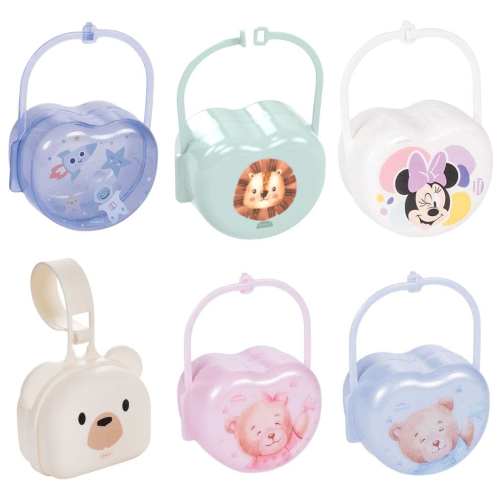 Porta Chupeta Bebê Personalizado de plastico BPA Free com Alça Baby Infantil Mickey Minnie Arco-Iris