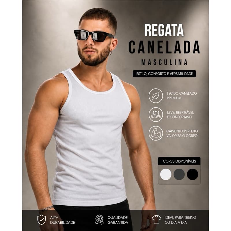 Regata Masculina Americana Canelada