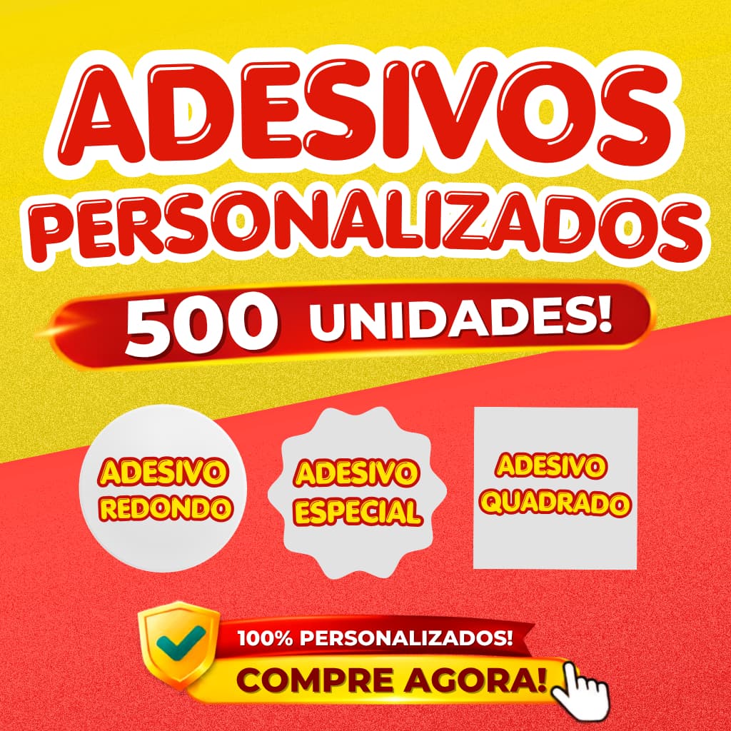 500 Etiquetas Adesivas Personalizadas